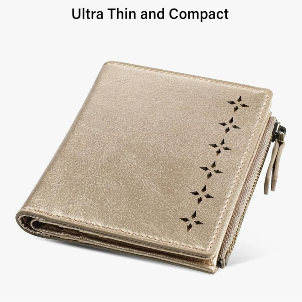 Lavemi Ultra Thin Compact Leather Womens RFID Wallet